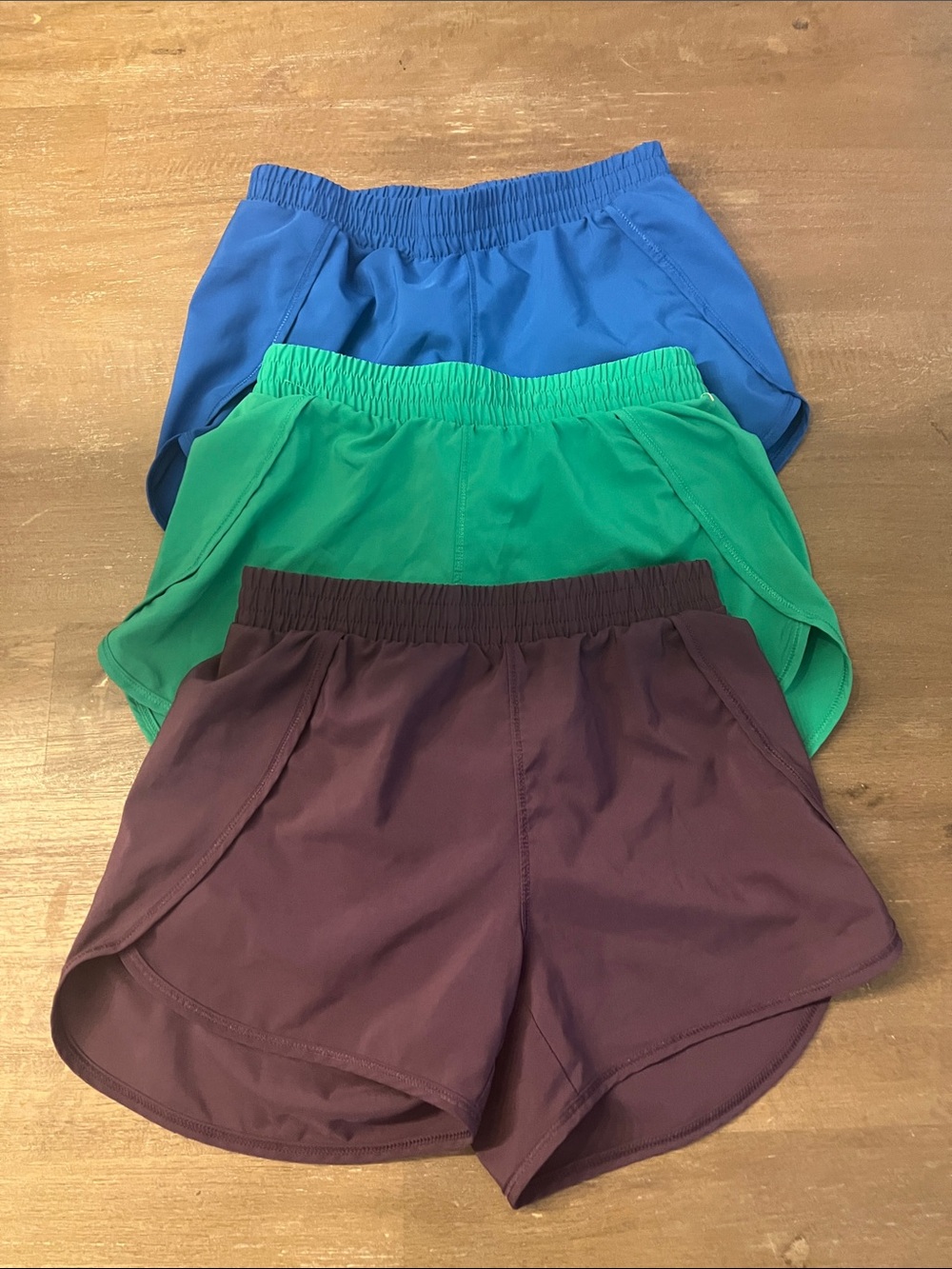 all in motion Athletic Shorts Trio in Green, blue and Burgundy